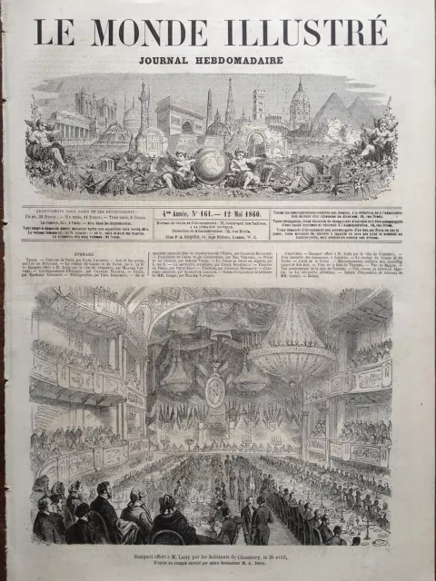 Monde Illustre 1860N161 Banquet Offert Par Les Habitants De Chambery A M. Laity