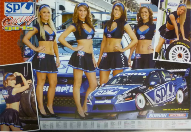 SPC Racing Girls Poster Shane van Gisbergen Ford FG Falcon V8 Supercars