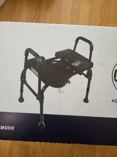 KMINA - Kommode Toilettenstuhl mit verstellbarem Sitz (bis zu 400 Pfund), UVP £ 150