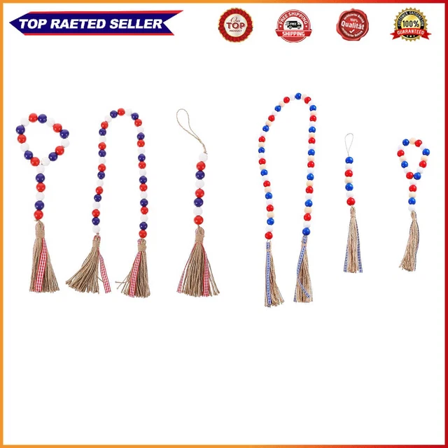 American Colored Wooden Bead Pendant - Hanging Boho Style Jewelry for Home Doors