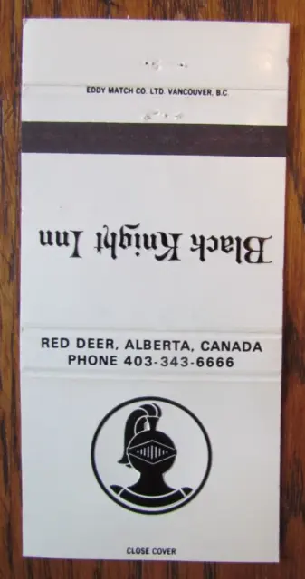 Red Deer, Alberta Matchbook Cover: Black Knight Inn Empty Matchcover -D