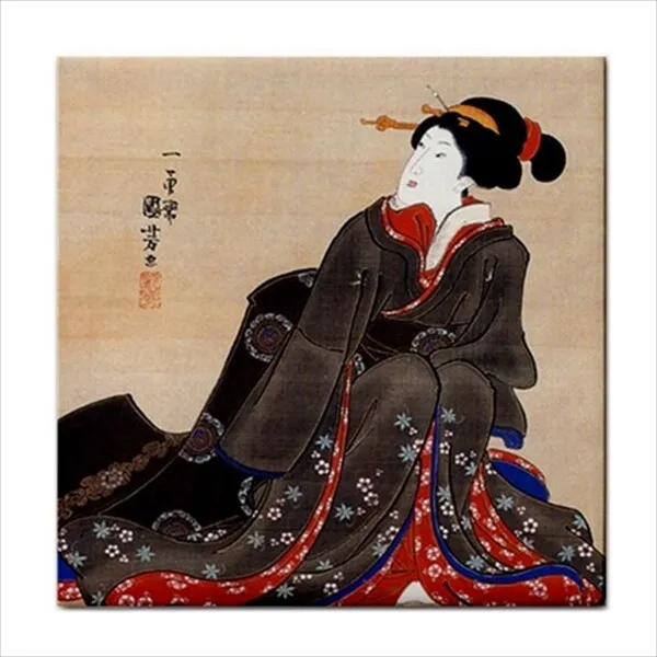 Japanese Women Sitting Japan Art Backsplash Ceramic Tile