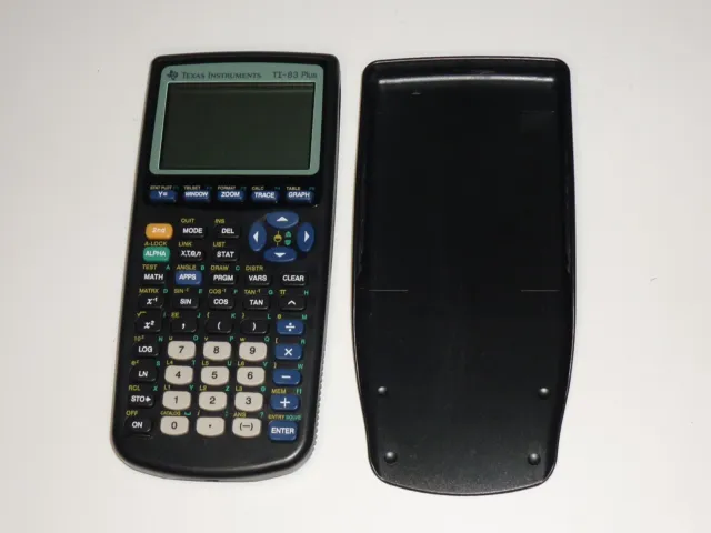 Texas Instruments Ti-83 Plus Graphing Calculator Black with Cover Tested Working