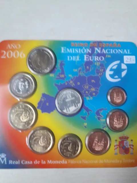 *** EURO KMS SPANIEN 2006 BU EU-Beitrit Kursmünzensatz im Folder Espana Spain **