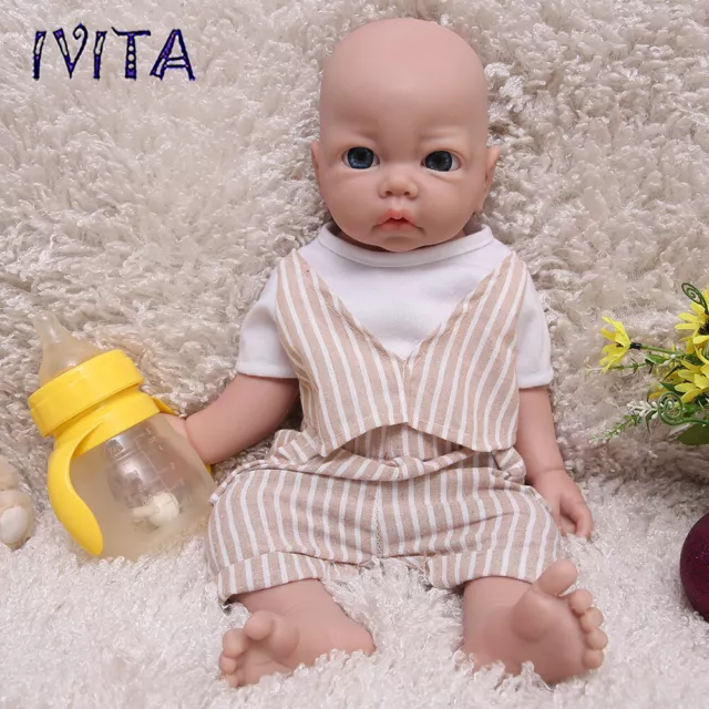 17'' Vivid Silicone Reborn Baby Doll Blue Eyes Boy Newborn Floppy Silicone Doll