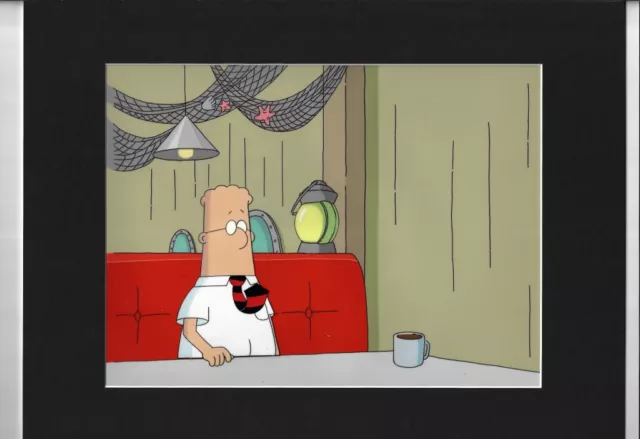 Dilbert Animation Hand Painted Production Cel w/COA & Mat + Original Pencil Art
