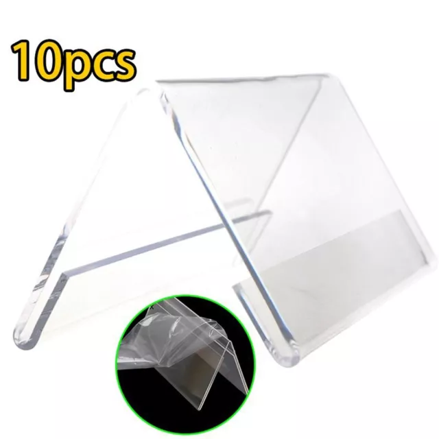 10pcs Acrylic Sign Stand V Shaped Table Number Holder Business Card Display