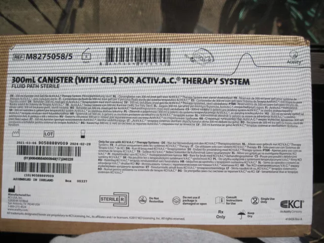 NEW 300ml canister (with gel) For Activ.A.C Therapy System. 5 per box Sealed Box