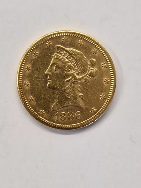 Pièce Or 10 Dollars Liberty  1886 Bon Etat