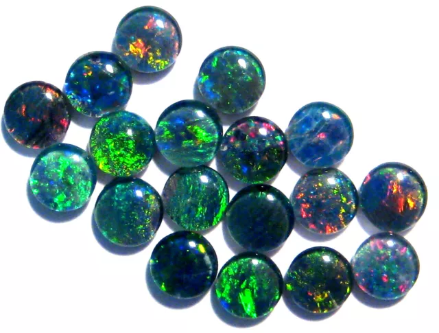 18 Australian Opal Triplets 5mm rounds Pretty colours (2064)