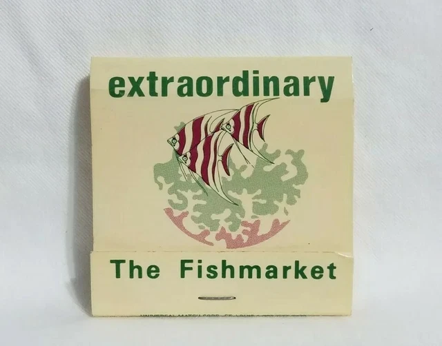 VINTAGE THE FISH Market Seafood Restaurant Matchbook Greenville SC