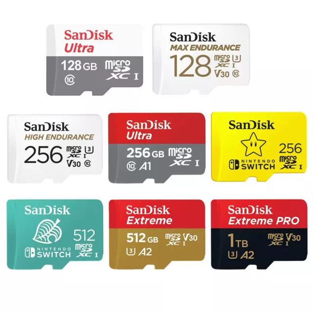 SANDISK 32GB 64GB 128GB 256GB 512GB Ultra Extreme Pro Micro SD Memory Card lot