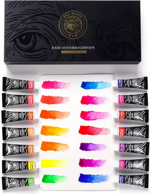 Paul Rubens Watercolor Paint 14 Vibrant Neon Colors Watercolor Paint Set, Opera