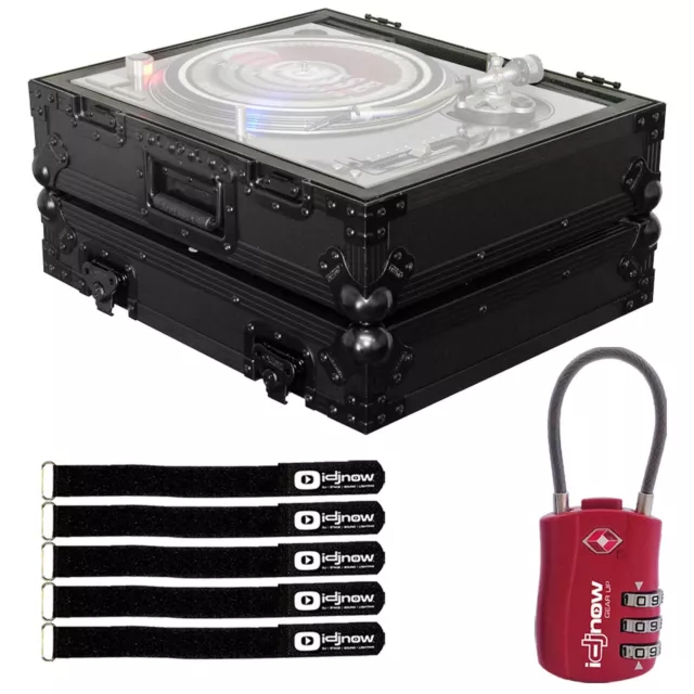 Odyssey FZ1200BL Technics Style Turntable Case with Red TSA Lock idjnow