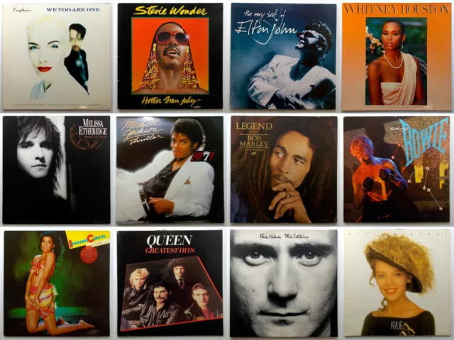 Vinyl Record Collection Job Lot x 100 LP 12" ROCK and POP 1980's Records Bundle