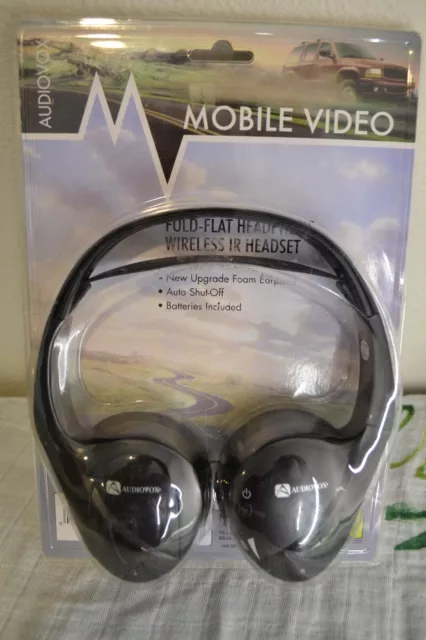 Audiovox Headphones Mobile Video Wireless IR Headset Fold Flat Auto Shut-Off