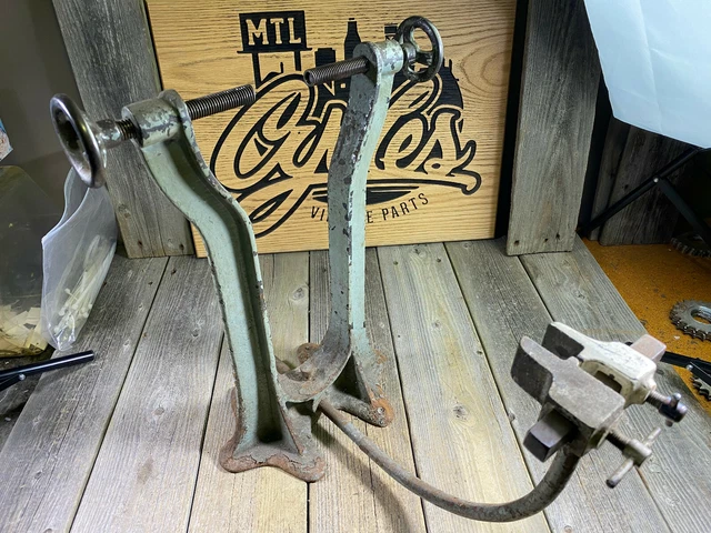 Antique Bicycle Truing Stand Heavy Cast Iron Vintage Bike Shop Tools Wheel Build