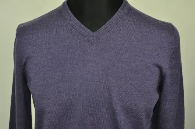 CANALI Men's Merino Wool V-Neck Sweater Purple size 50