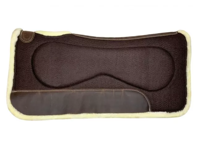 FLEECE Bottom Brown Felt Western SADDLE PAD 31" x 32" x 1" Vented Wither