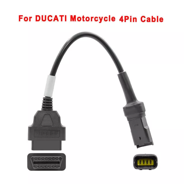 OBD2 to 4Pin Diagnostic Code Reader Adapter Scanner Cable for Ducati Motorcycles