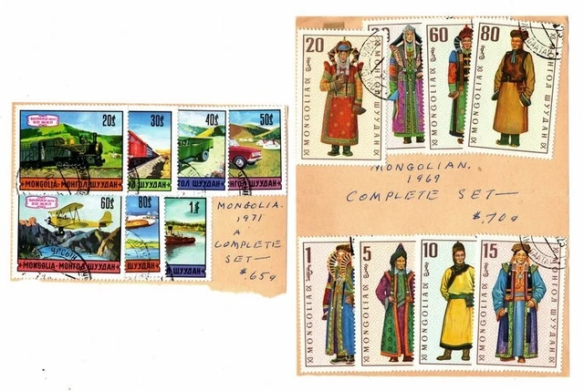 MONGOLIA 524-531 & 624-630 Komplettsets 15 Briefmarken Insgesamt ...