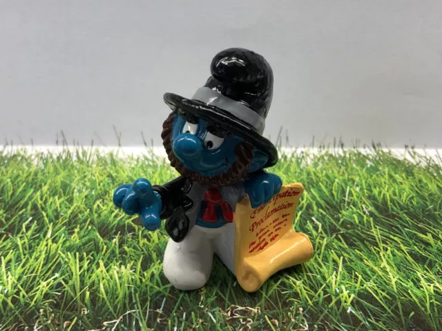 Puffo Abraham Lincoln Smurfs Schleich Berrie Peyo 1984 Made in Macao Cod. 20506