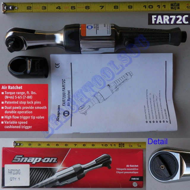 New Snap On 3/8" Gun Metal Gray Air Ratchet - FAR72CGMG - Titanium Color