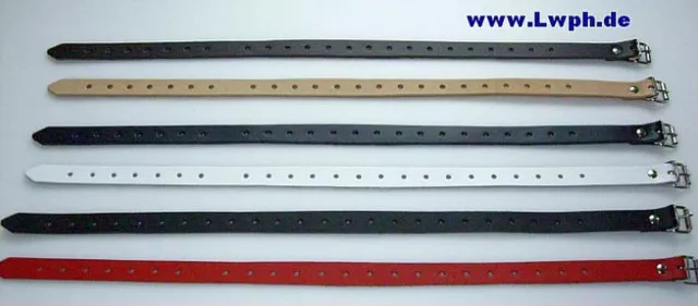 Lederriemen 2,0 x 50,0 in 6 Farben schwarz, rot, weiss, blau, braun, natur lwph