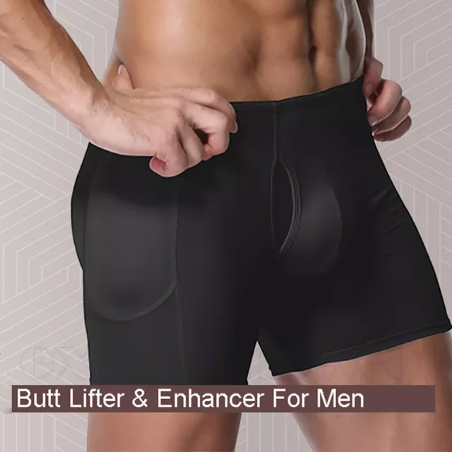 Men Padded Underwear Butt Lifter Boxer Briefs Booster Hip Enhancer  Bodyshort US 