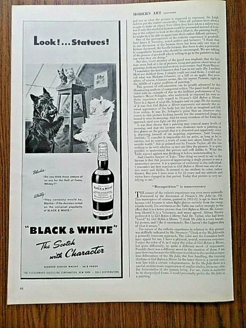 1948 Black White Scottish Scotty Terrier Westie Ad Look Statues