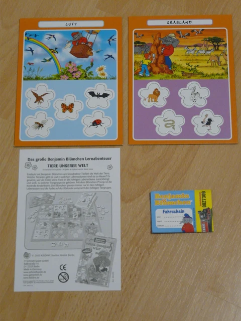 Benjamin Blümchen - Kinderfahrscheine - plus 2 Karten aus "Tiere unserer Welt"