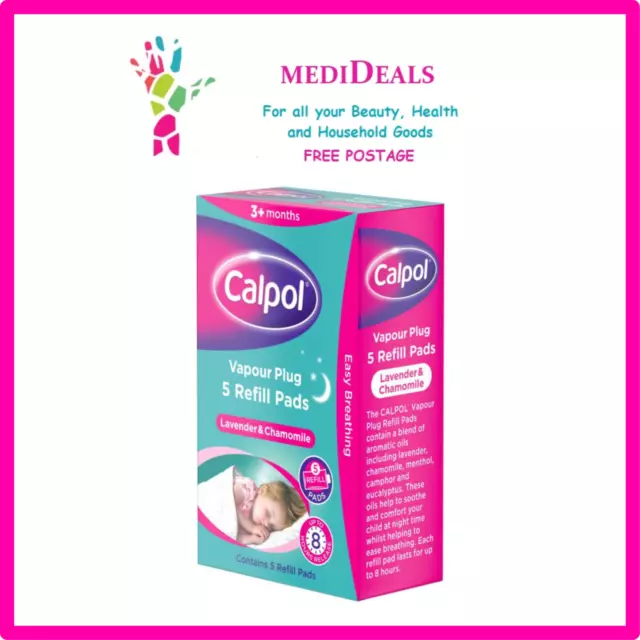 Calpol Vapour Plug Lavender & Chamomile 5 Refill Pads in Pack