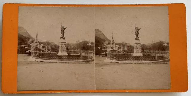 Frankreich Schwere -statue Saint-Michel c1875 Foto Viron Stereo Vintage P75L2n