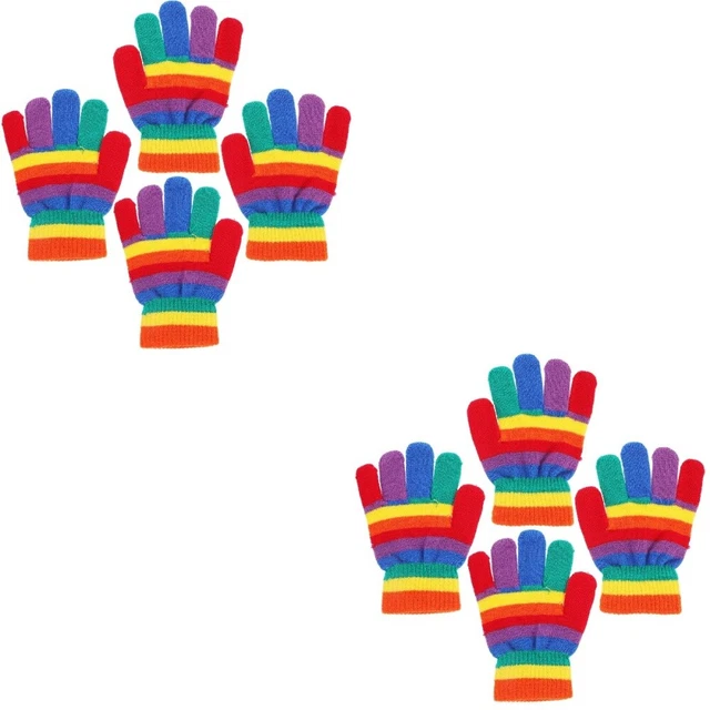 4 Paia Guanti Invernali Bambini Caldi Mitten Colorati Bambino Bambino Unisex Bambini