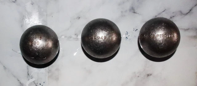 3 Boules De Pétanque Anciennes Obut Super Inox 735g Avec Certificat