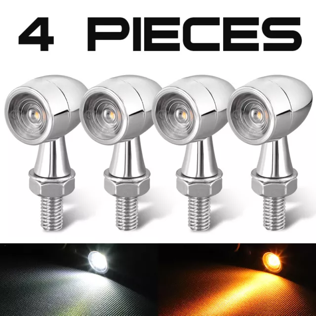 4X Mini LED Motorcycle Bullet Indicators Blinkers Turn Signal Light Universal AU