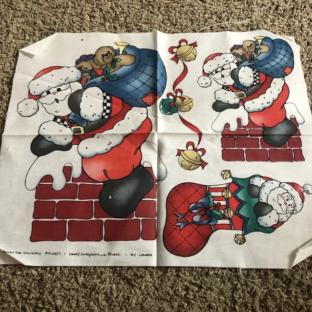 2 piezas de tela Daisy Kingdom Navidad Santa Angel Bear #6353, 1992, #6337, de colección