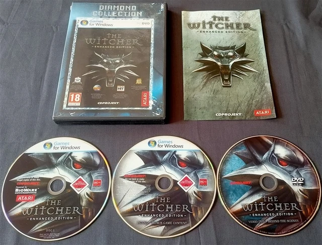 Jeu PC The Witcher Enhanced Edition Platinum Edition FR Complet - État Correct, Manuel Inclus, PEGI 18