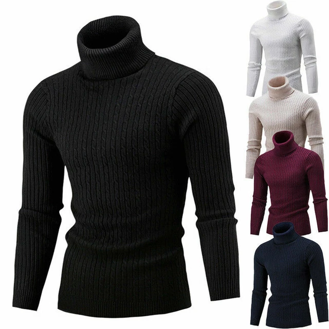 M-XXXL Maglione Uomo Invernale Lana Collo  Dolcevita Maglia Lupetto Maglioncino