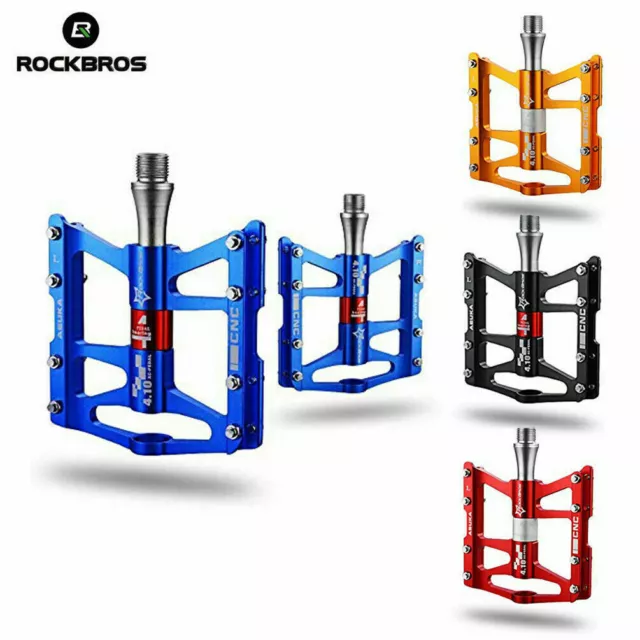 ROCKBROS MTB Mountain Bike Pedals Bicycle Road Cycling Pedals Flat Alloy In Pair