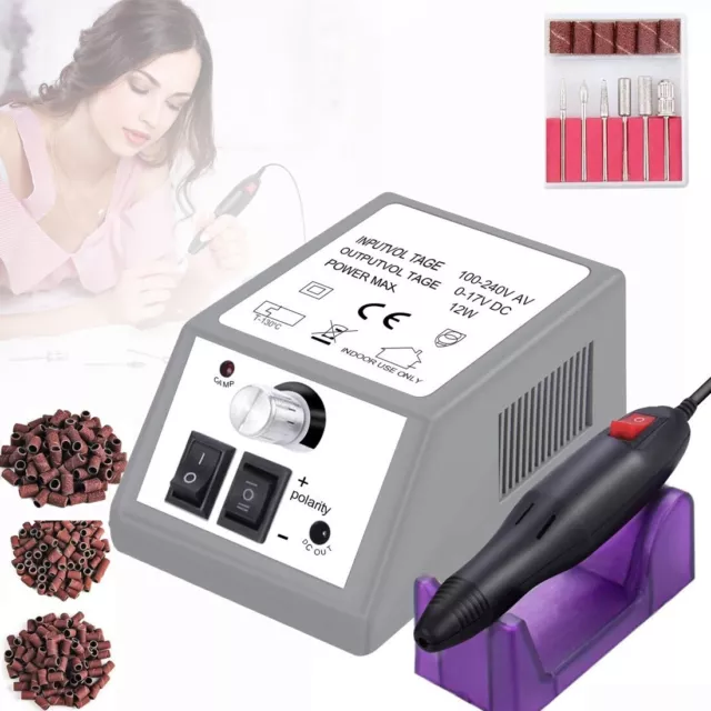 Professionelle elektrische Nail Art Datei Bohrer Maschine Maniküre Pediküre falsches Set UK