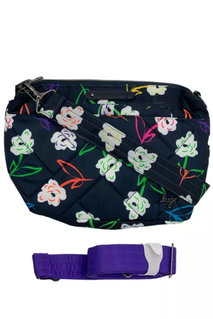 Lug RFID Medium Crossbody Multi-Strap & Charm Flare 2 Bright Floral