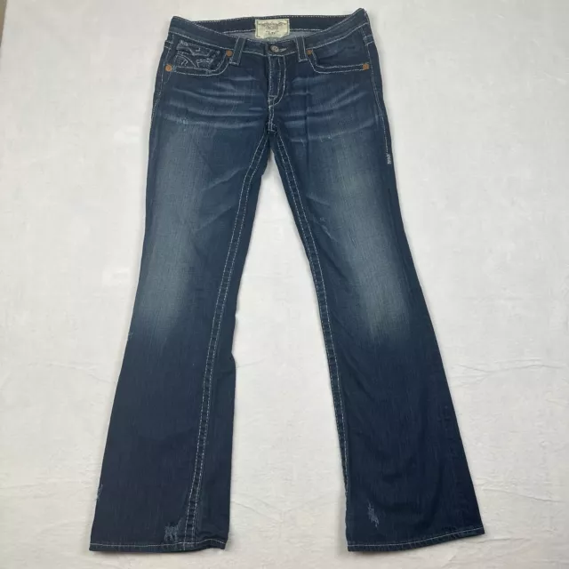 Big Star Jeans Womens Size 30R Blue Distressed Liv Bootcut Western Stretch Denim