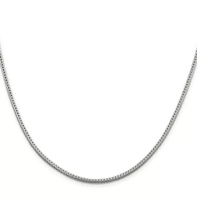 Sterling Silver 2.5mm Diamond-cut Round Franco Chain Necklace