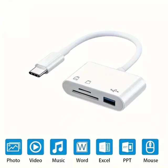 Kartenleser Typ-C | USB C auf USB SD TF OTG Adapter 3in1 für MacBook Samsung