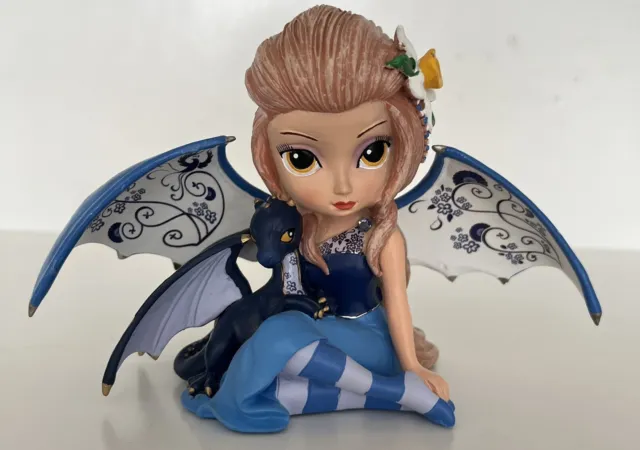 Peaceful Travels Blue Willow Fairy Dragon Figurine, Jasmine Becket-Griffith