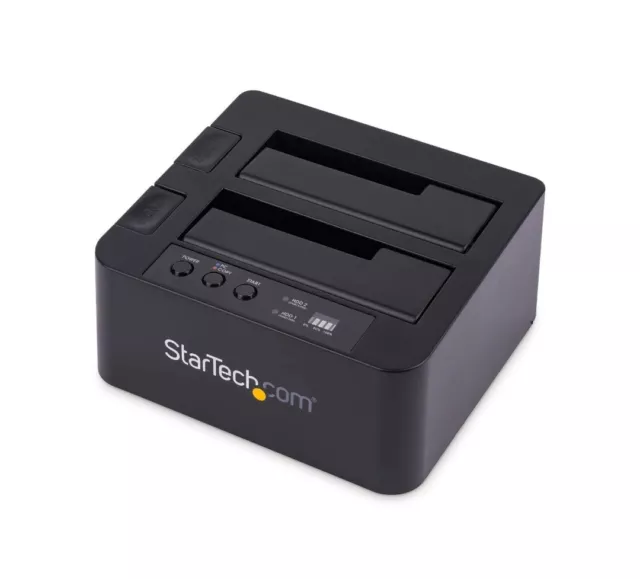 StarTech.com Standalone Hard Drive Duplicator, Dual Bay HDD/SSD Cloner/Copier