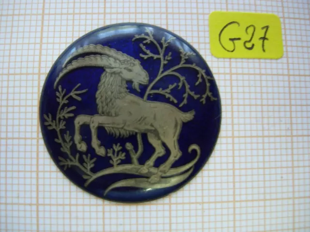 Petit médaillon émail capricorne émaillé bijoux montre enamel zodiaque p27