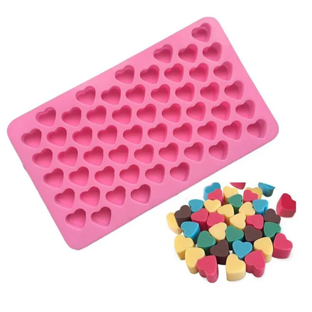 55 Cells Mini Heart Mold Silicone Ice Cube Tray DIY Chocolate Fondant Mould t3