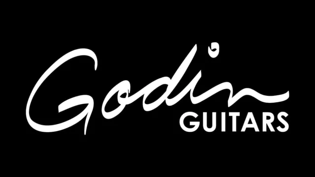 Godin Guitars Klebeschrift Aufkleber • 19 cm weiß